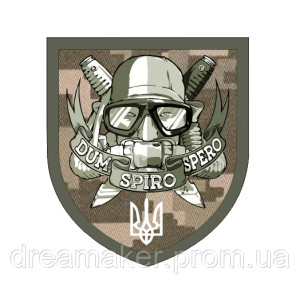 Шеврон водолаз "пока дышу надеюсь" (dum spiro spero) (AN-12-912-4)