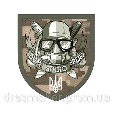 Шеврон водолаз "пока дышу надеюсь" (dum spiro spero) (AN-12-912-4)