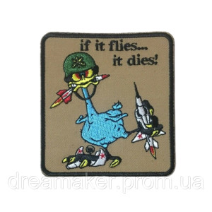 Шеврон ППО Гус-перехоплювач ракет "If it flies... it dies!" вишивка (ВШ-1050)