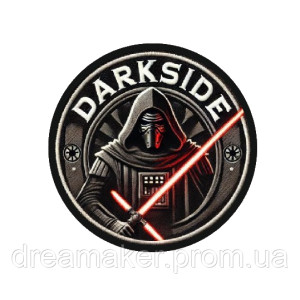 Шеврон темний лорд із червоним світловим мечем "DARKSIDE" вишивка (ВШ-1108)