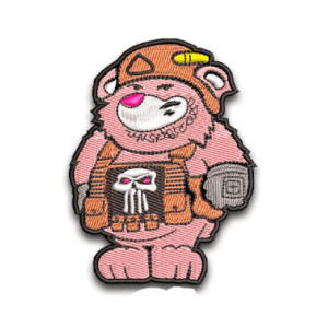 Шеврон вышитый розовый медвежонок для обнимашек   (ВШ-877-312)