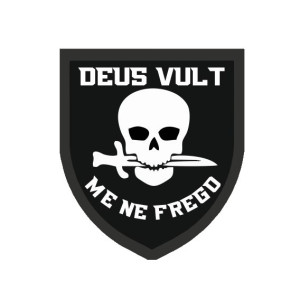 Шеврон череп с кинжалом в зубах “DEUS VULT ME NE FREGO” ВСУ (AN-12-1723)