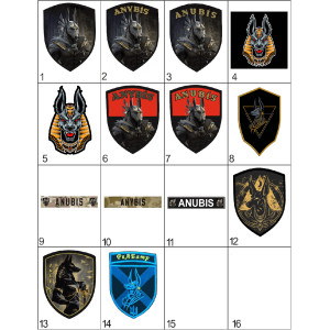 Шеврон із зображенням Анубіса Anybis Шеврони на замовлення Шеврони Анубіс на липучці ЗСУ (AN-12-496-12-2)