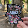 Шеврон вышитый Hello Kitty (Хелоу Китти) с автоматом. Шевроны на заказ Шевроны на липучке (ВШ-877-448)