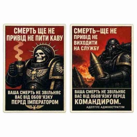 Шеврон с надписью «Ваша смерть не освобождает Вас от обязанностей». Шевроны на заказ Шевроны на липучке (AN-12-231-272)