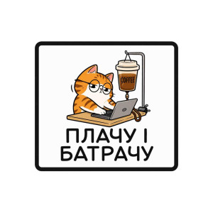 Шеврон з котом і написом 