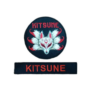 Шеврон вишитий Дев`ятихвоста лисиця KITSUNE аніме. Шеврони на замовлення Шеврони на липучці (ВШ-877-553)